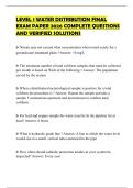 LEVEL 1 WATER DISTRIBUTION FINAL EXAM PAPER 2026 COMPLETE QUESTIONS AND VERIFIED SOLUTIONS