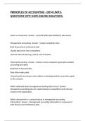 PRINCIPLES OF ACCOUNTING - D074 UNIT&colon;6 QUESTIONS WITH 100&percnt; SOLVED SOLUTIONS&period;