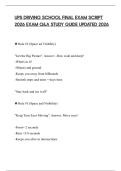 UPS DRIVING SCHOOL FINAL EXAM SCRIPT 2026 EXAM Q&A STUDY GUIDE UPDATED 2026