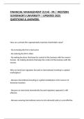 FINANCIAL MANAGEMENT &lpar;C214&rpar; - PA &vert; WESTERN GOVERNOR'S UNIVERSITY &vert; UPDATED 2025 QUESTIONS & ANSWERS&period;
