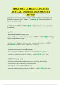 EDKP 396 - L1 History UPDATED   ACTUAL  Questions and CORRECT  Answers 