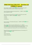 EDKP 396 Final UPDATED    Questions and  CORRECT Answers 