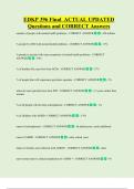 EDKP 396 Final  ACTUAL UPDATED     Questions and CORRECT Answers