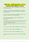 EDKP 396 &ndash; ADHD UPDATED  ACTUAL   Questions and CORRECT Answers 