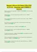 Benson's Drivers Ed Finals UPDATED   ACTUAL   Questions and CORRECT  Answers