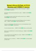 BENSONS DRIVERS ED   Bundled Exam Questions WITH  CORRECT Answers