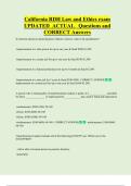 California RDH Law and Ethics exam  UPDATED  ACTUAL   Questions and  CORRECT Answers