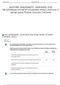 D659 PRE-ASSESSMENT: ASSESSING AND MONITORING STUDENT LEARNING (POZC) 2025 new 1st attempt passed Western Governors University