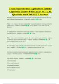 Texas Department of Agriculture Termite  Apprentice License UPDATED  ACTUAL     Questions and CORRECT Answers