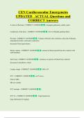 CEN Cardiovascular Emergencies   UPDATED   ACTUAL Questions and  CORRECT Answers