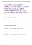 D570 cognitive psychology EXAM COMPLETE ACTUAL EXAM REAL QUESTIONS WITH CORRECT DETAILED ANSWERS &lpar;CORRECT VERIFIED ANSWERS&rpar; A NEW UPDATED VERSION &vert;ALREADY GRADED A&plus;