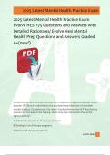 2025 Latest Mental Health Practice Exam  Evolve HESI 175 Questions and Answers with  Detailed Rationales&sol; Evolve Hesi Mental  Health Prep Questions and Answers Graded  A&plus;&lpar;new&excl;&rpar; 
