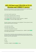 ADN 120 Final exam UPDATED ACTUAL  Questions and CORRECT Answers 