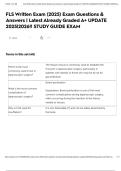 FLS Written Exam &lpar;2025&rpar; Exam Questions & Answers &vert; Latest Already Graded A&plus; UPDATE 2025&vert;2026&excl;&excl; STUDY GUIDE EXAM