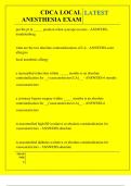CDCA LOCAL ANESTHESIA EXAM QUESTIONS AND ANSWERS 2025