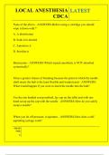 LOCAL ANESTHESIA CDCA QUESTIONS AND ANSWERS 2025