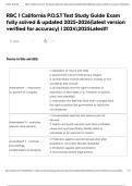 RBC 1 California P&period;O&period;S&period;T Test Study Guide Exam fully solved & updated 2025-2026&lpar;latest version verified for accuracy&rpar; &vert; 20242025Latest&excl;&excl;