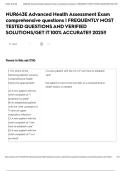 NUR643E Advanced Health Assessment Exam comprehensive questions &vert; FREQUENTLY MOST TESTED QUESTIONS AND VERIFIED SOLUTIONS&sol;GET IT 100&percnt; ACCURATE&excl;&excl; 2025&excl;&excl;