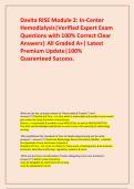 Davita RISE Module 2&colon; In-Center Hemodialysis&vert;Verified Expert Exam Questions with 100&percnt; Correct Clear Answers&vert; All Graded A&plus;&vert; Latest Premium Update&vert;100&percnt; Guaranteed Success&period;