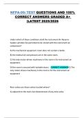 NFPA-99&colon; TEST QUESTIONS AND 100&percnt; CORRECT ANSWERS GRADED A&plus;  &vert;LATEST 2025&sol;2026