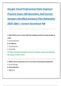 Google Cloud Professional Data Engineer  Practice Exam 100 Questions And Correct  Answers &lpar;Verified Answers&rpar; Plus Rationales  2026 Q&A &vert; Instant Download Pdf 