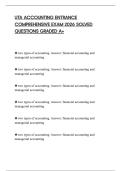 UTA ACCOUNTING ENTRANCE COMPREHENSIVE EXAM 2026 SOLVED QUESTIONS GRADED A&plus;