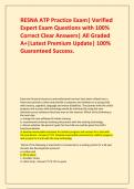 RESNA ATP Practice Exam&vert; Verified Expert Exam Questions with 100&percnt; Correct Clear Answers&vert; All Graded A&plus;&vert;Latest Premium Update&vert; 100&percnt; Guaranteed Success&period;