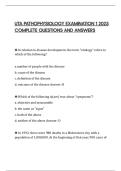 UTA PATHOPHYSIOLOGY EXAMINATION 1 2025 COMPLETE QUESTIONS AND ANSWERS