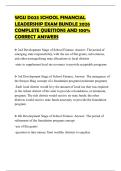 WGU D023 SCHOOL FINANCIAL LEADERSHIP EXAM BUNDLE 2026 COMPLETE QUESTIONS AND 100&percnt; CORRECT ANSWERS