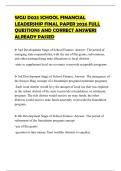 WGU D023 SCHOOL FINANCIAL LEADERSHIP FINAL PAPER 2026 FULL QUESTIONS AND CORRECT ANSWERS ALREADY PASSED