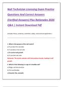 Nail Technician Licensing Exam Practice  Questions And Correct Answers  &lpar;Verified Answers&rpar; Plus Rationales 2026  Q&A &vert; Instant Download Pdf 