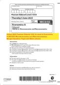 Actual 2025 Pearson Edexcel GCE A Level In Economics A 9EC0&sol;03 Microeconomics and Macroeconomics Merged Question Paper and Mark scheme