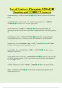 Law of Contracts Champions Bundled Exam Questions WITH  CORRECT Answers