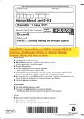 Actual 2025 Pearson Edexcel GCE In Gujarati 9GU0&sol;03 Listening&comma; Reading and Writing in Gujarati Merged Question Paper and Mark scheme