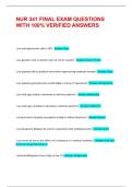 NUR 341 FINAL EXAM QUESTIONS WITH 100&percnt; VERIFIED ANSWERS