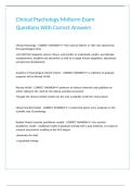 Clinical Psychology Midterm Exam Questions With Correct Answers