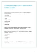 Clinical Psychology Exam 1 Questions With Correct Answers&period;
