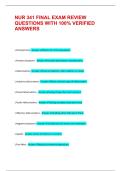 NUR 341 FINAL EXAM REVIEW QUESTIONS WITH 100&percnt; VERIFIED ANSWERS