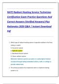 NATE Radiant Heating Service Technician  Certification Exam Practice Questions And  Correct Answers &lpar;Verified Answers&rpar; Plus  Rationales 2026 Q&A &vert; Instant Download  Pdf