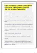 Class D Security License Exam Latest 2025-2026&period; Questions & Correct Verified Answers&period; Graded A