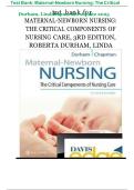 Test Bank for Davis Advantage for Maternal-Newborn Nursing&colon; The Critical Components of Nursing Care&comma; 3rd Edition&comma; by Roberta Durham&comma; Linda Chapman&period; All Chapters 1 - 19 LATEST