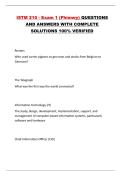 ISTM 210 - Exam 1 &lpar;Phinney&rpar; QUESTIONS  AND ANSWERS WITH COMPLETE  SOLUTIONS 100&percnt; VERIFIED