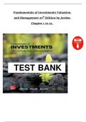 Fundamentals of Investments Solution Manual &vert; Jordan&comma; Miller & Dolvin 10th Ed &vert; Chapters 1&ndash;21 &vert; Guaranteed 100&percnt; Pass