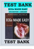 Test Bank for ECGs Made Easy 6th Edition by Barbara J&period; Aehlert &ndash; 2025&sol;2026 Latest Update &vert; Complete Cardiac & ECG Interpretation Exam Prep