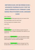 Bundle for NR568&vert; NR 568 Final Exam &vert; Advanced Pharmacology for the Adult-Gerontology Primary Care Nurse Practitioner Exam Review&vert; Questions and Answers- Chamberlain