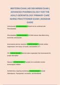MIDTERM EXAM &vert; NR 568 &sol;NR568 EXAM &vert; ADVANCED PHARMACOLOGY FOR THE ADULT-GERONTOLOGY PRIMARY CARE NURSE PRACTITIONER EXAM &vert; 2025&sol;2026 GUIDE