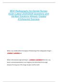 BDA Radiography and Radiology Exam  Latest 2025&sol;2026 Questions and Correct  Answers Graded A&plus;&vert;Assured  Success&vert;Actual Exam 