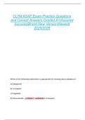 CLTM ASAP Exam Practice Questions  and Correct Answers Graded A&plus;&vert;Assured  Success&vert;Brand New Version&vert;Newest  2025&sol;2026 