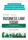 Solution Manual &ndash; Business Law Today&colon; The Essentials&comma; Text and Summarized Cases&comma; 13th Edition by Roger LeRoy Miller &vert; Complete Verified Answers 2025