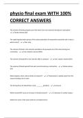 physio final exam WITH 100&percnt; CORRECT ANSWERS